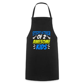 Stepfather Of Two Great Kids Stepdad - Cooking Apron - black - Front - AI Model Male 185 dark (185cm)