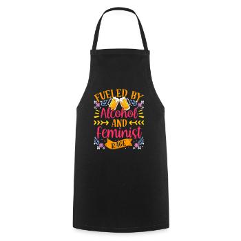 Driven by alcohol and feminist anger - Cooking Apron - black - Front - AI Model Male 185 dark (185cm)