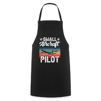 Small Aircraft Pilot Light Aircraft Private Aircraft - Cooking Apron - black - Front - AI Model Male 185 dark (185cm)