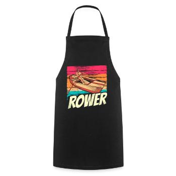 Rowing Rowing Boat Rowing Rowing Rowing Rowing - Cooking Apron - black - Front - AI Model Male 185 dark (185cm)