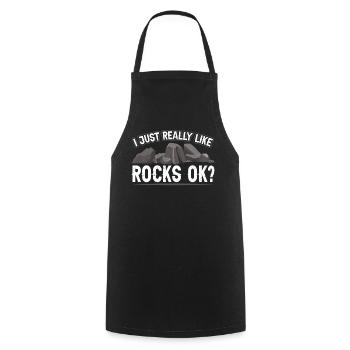 I just like stones Okay? Geology Geologist - Cooking Apron - black - Front - AI Model Male 185 dark (185cm)