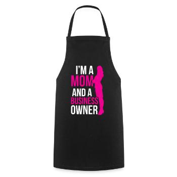 Je suis une mère et une propriétaire d’entreprise - Tablier de cuisine - noir - Devant - AI Model Male 185 dark (185cm)