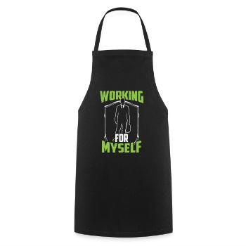 Pour moi travail PDG entrepreneurs fondateurs - Tablier de cuisine - noir - Devant - AI Model Male 185 dark (185cm)