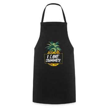 Ananas I Love Summer - Kochschürze - Schwarz - Vorne - AI Model Male 185 dark (185cm)