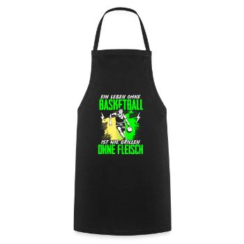 Leben Ohne Basketball Grillen Ohne Fleisch - Kochschürze - Schwarz - Vorne - AI Model Male 185 dark (185cm)