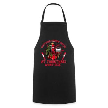Regarder des films d’horreur à Noël Quoi d’autre - Tablier de cuisine - noir - Devant - AI Model Male 185 dark (185cm)
