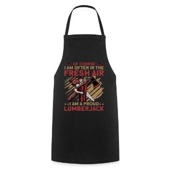Je suis un fier bûcheron - Tablier de cuisine - noir - Devant - AI Model Male 185 dark (185cm)