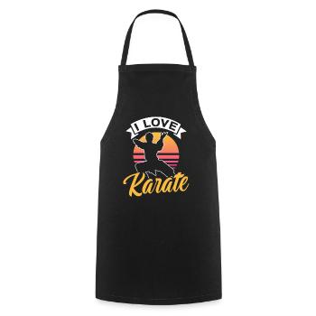 I love karate fighter martial arts martial arts - Cooking Apron - black - Front - AI Model Male 185 dark (185cm)