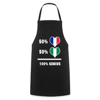 La France et le Nigéria génie / cadeau - Tablier de cuisine - noir - Devant - AI Model Male 185 dark (185cm)