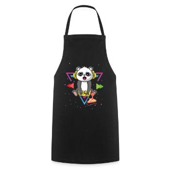 Gaming Panda Bear Playing Video Game Lover Gaming - Cooking Apron - black - Front - AI Model Male 185 dark (185cm)