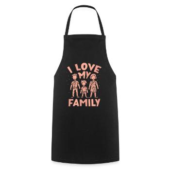 J’adore ma douce réunion de famille - Tablier de cuisine - noir - Devant - AI Model Male 185 dark (185cm)