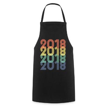 Cool Retro 2018, 5 Years Old, 5th Birthday Kids - Cooking Apron - black - Front - AI Model Male 185 dark (185cm)