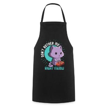 Meow Kawaii Cat Playing Video Game Lover Gaming - Cooking Apron - black - Front - AI Model Male 185 dark (185cm)