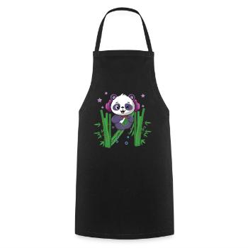 Gaming Panda Cute Playing Video Game Lover Gaming - Cooking Apron - black - Front - AI Model Male 185 dark (185cm)