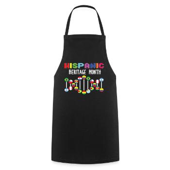 Genes Flag Drapeaux espagnols Mois du patrimoine hispanique - Tablier de cuisine - noir - Devant - AI Model Male 185 dark (185cm)