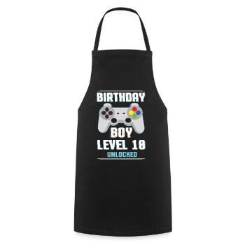 Gamer Boy Video Game Lover Age 10 Level Unlocked - Kochschürze - Schwarz - Vorne - AI Model Male 185 dark (185cm)