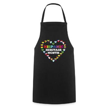 Love Race Flag Hearts Mois du patrimoine hispanique - Tablier de cuisine - noir - Devant - AI Model Male 185 dark (185cm)