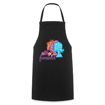 Féminisme féministe intelligent Droits Égalité des femmes - Tablier de cuisine - noir - Devant - AI Model Male 185 dark (185cm)