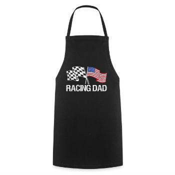 Racing Dad Motorsport Saying - Cooking Apron - black - Front - AI Model Male 185 dark (185cm)