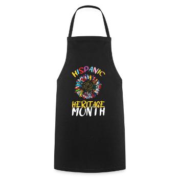 Sunflower Race Flags Hispanic Heritage Month - Cooking Apron - black - Front - AI Model Male 185 dark (185cm)