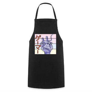 Japanese Play Video Game Lover Arcade Gamer Gaming - Cooking Apron - black - Front - AI Model Male 185 dark (185cm)