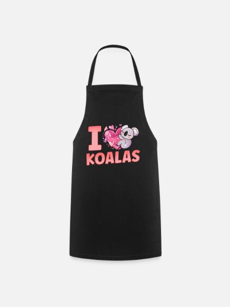 Ich Liebe Koalas Süß Koala Tier Koalabär - Kochschürze - Schwarz