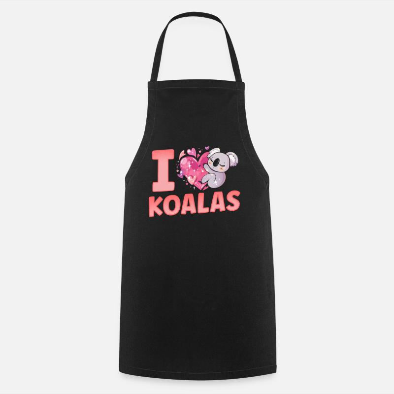 Ich Liebe Koalas Süß Koala Tier Koalabär - Kochschürze - Schwarz