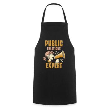 Public Relations Expert Profession PR Job - Cooking Apron - black - Front - AI Model Male 185 dark (185cm)