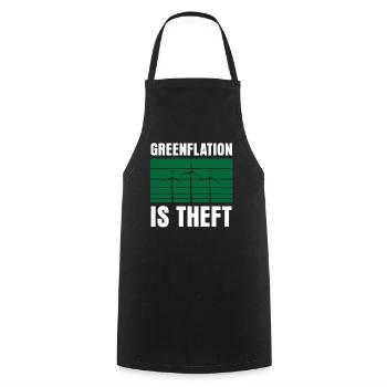 Greenflation is theft Inflation Green Energy - Cooking Apron - black - Front - AI Model Male 185 dark (185cm)