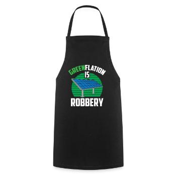 Greenflation is robbery green energy inflation - Cooking Apron - black - Front - AI Model Male 185 dark (185cm)