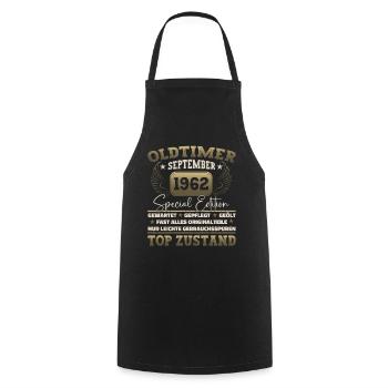 Oldtimer September 1962 60th birthday Geschen - Cooking Apron - black - Front - AI Model Male 185 dark (185cm)