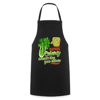 Sellerie, lustiger Spruch, Celery-Doesn't-Like-You - Kochschürze - Schwarz - Vorne - AI Model Male 185 dark (185cm)