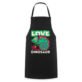 Chameleon, funny saying, little dinosaur - Cooking Apron - black - Front - AI Model Male 185 dark (185cm)