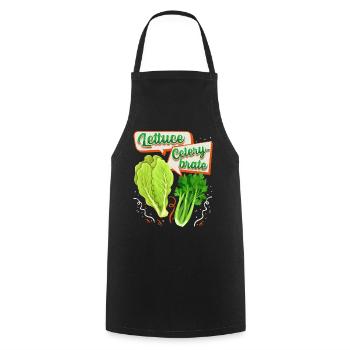 Celery, salad funny saying, pun - Cooking Apron - black - Front - AI Model Male 185 dark (185cm)