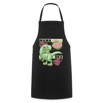 Mama dinosaur, mama dinosaur, funny saying - Cooking Apron - black - Front - AI Model Male 185 dark (185cm)