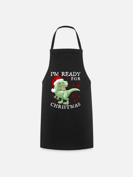 Dinosaure Noël dicton drôle - Tablier de cuisine - noir