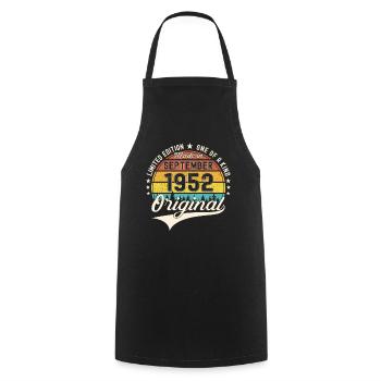 Original September Vintage 1952 Birthday Funny - Cooking Apron - black - Front - AI Model Male 185 dark (185cm)