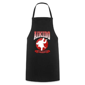 Aikido Warrior Martial Arts Martial Arts Fighter - Cooking Apron - black - Front - AI Model Male 185 dark (185cm)