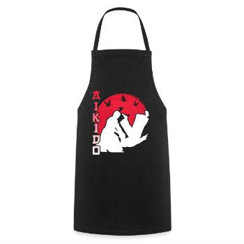 Aikido Martial Arts Fighter Martial Arts Lovers - Cooking Apron - black - Front - AI Model Male 185 dark (185cm)