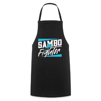 Sambo Fighter Training Martial Arts Martial Arts - Cooking Apron - black - Front - AI Model Male 185 dark (185cm)