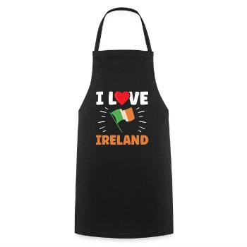 I love Ireland Irish St. Patrick's Day - Cooking Apron - black - Front - AI Model Male 185 dark (185cm)