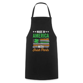 Fabriqué en Amérique avec des parties irlandaises irlandaises - Tablier de cuisine - noir - Devant - AI Model Male 185 dark (185cm)