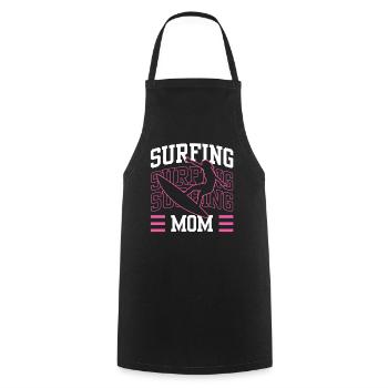 Surf Mama Surf Surf surf surf surfeur - Tablier de cuisine - noir - Devant - AI Model Male 185 dark (185cm)
