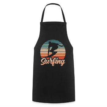 Surfing Surfing Surfer Surfboard - Cooking Apron - black - Front - AI Model Male 185 dark (185cm)