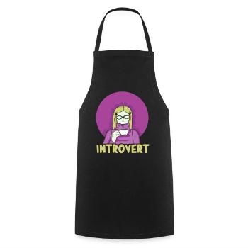 Sarcasme introverti Timide introverti - Tablier de cuisine - noir - Devant - AI Model Male 185 dark (185cm)