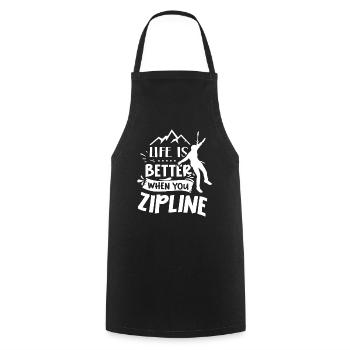 Life is better when you zipline sports - Cooking Apron - black - Front - AI Model Male 185 dark (185cm)