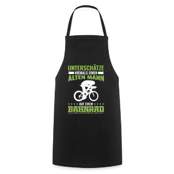 Bahnrad | Alter Mann Bahnradfahrer Geschenk - Kochschürze - Schwarz - Vorne - AI Model Male 185 dark (185cm)