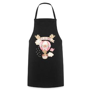 Baby Girl, Teddy Bear Baby, Cute Design It's a girl - Cooking Apron - black - Front - AI Model Male 185 dark (185cm)