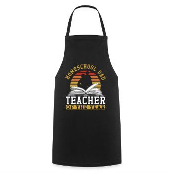 Homeschool Dad Teacher of the Year Father Papa - Cooking Apron - black - Front - AI Model Male 185 dark (185cm)