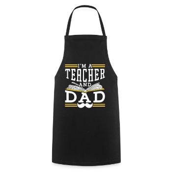 I am a teacher and father papa homeschool father's day - Cooking Apron - black - Front - AI Model Male 185 dark (185cm)